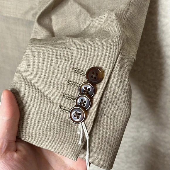 NWT Lands End Khaki Comfort Year’rounder Tailored Suit Jacket Size 40L Long - Picture 3 of 11